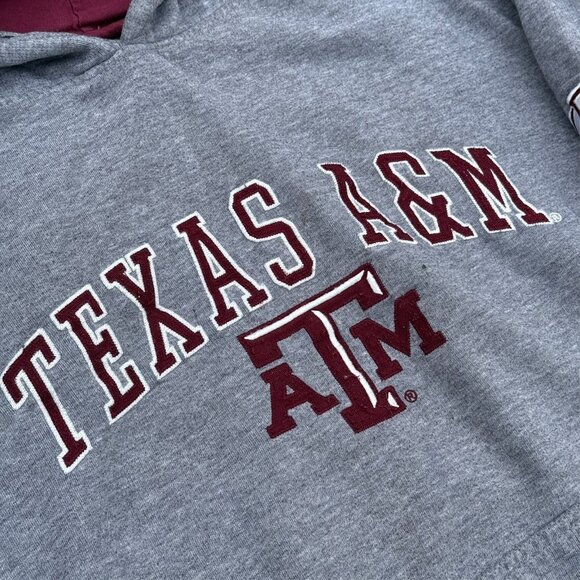Vintage Texas A&M Hoodie NCAA Pullover Embroidered Grey XXL - Picture 4 of 8